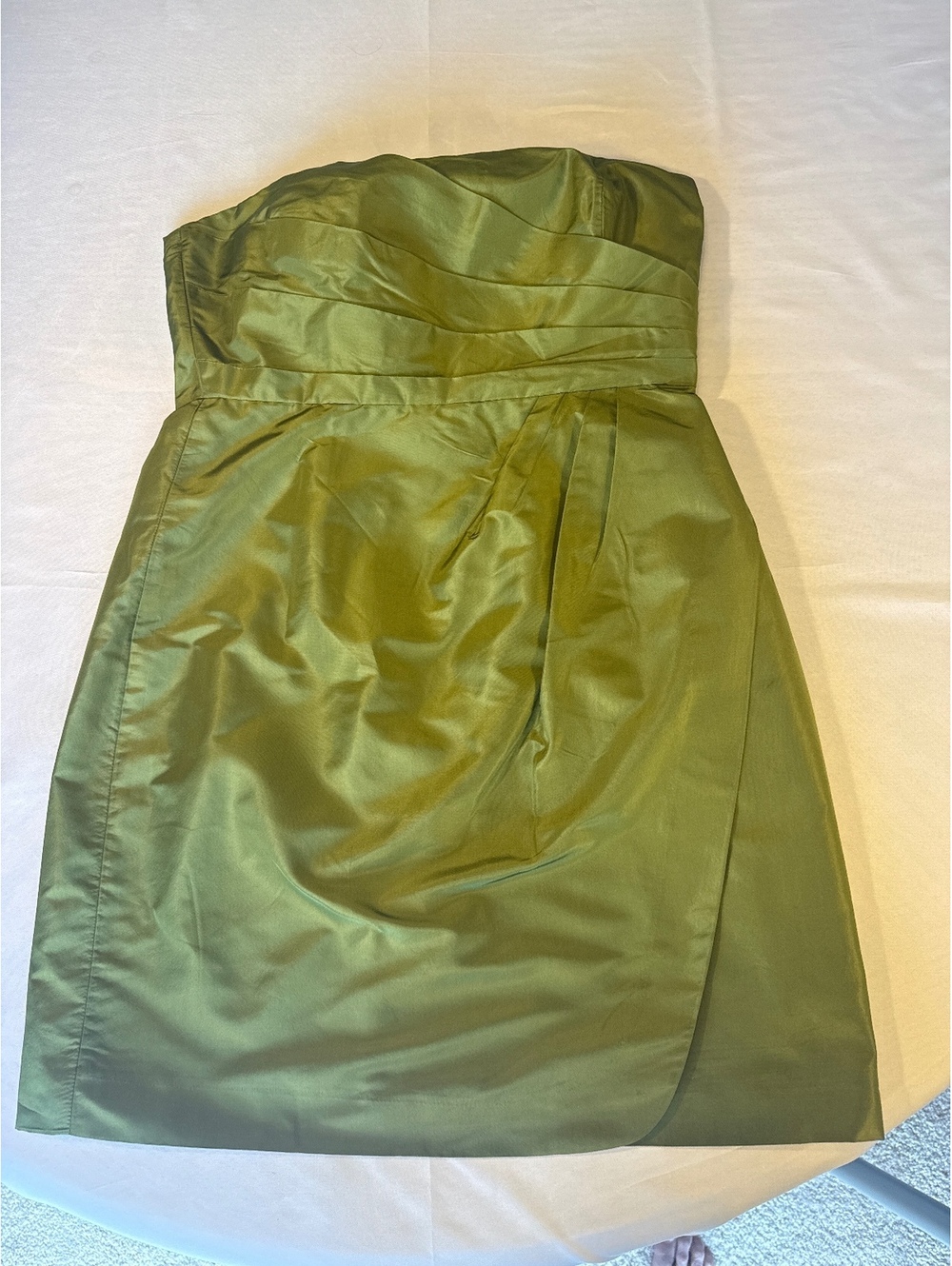 J.Crew Olive Green Strapless Cocktail Dress Size 10